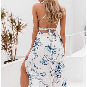 Open back, strappy, v-neck maxi dress